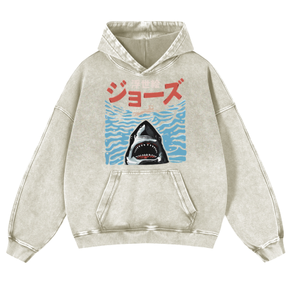Jaws Vintage Washed Thick Cotton Hoodie