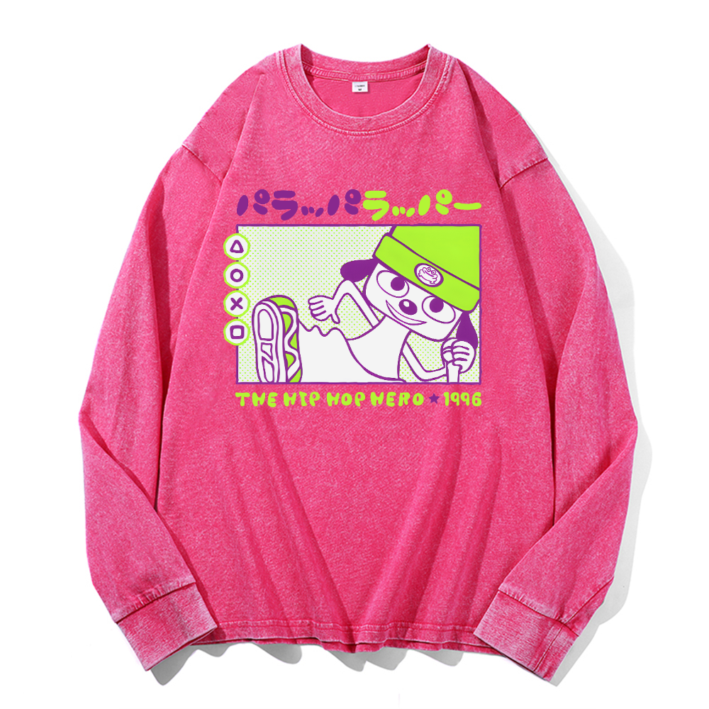 PaRappa the Rapper Vintage Cotton Wash Long-sleeve T-shirt