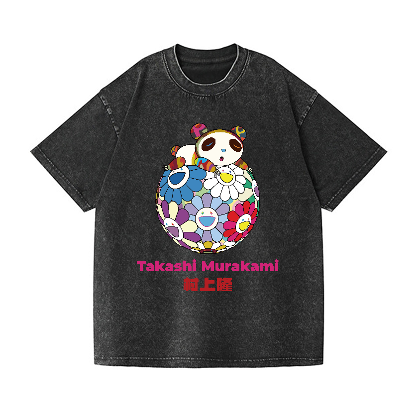 Panda Vintage Wash Japanese Design T-Shirt