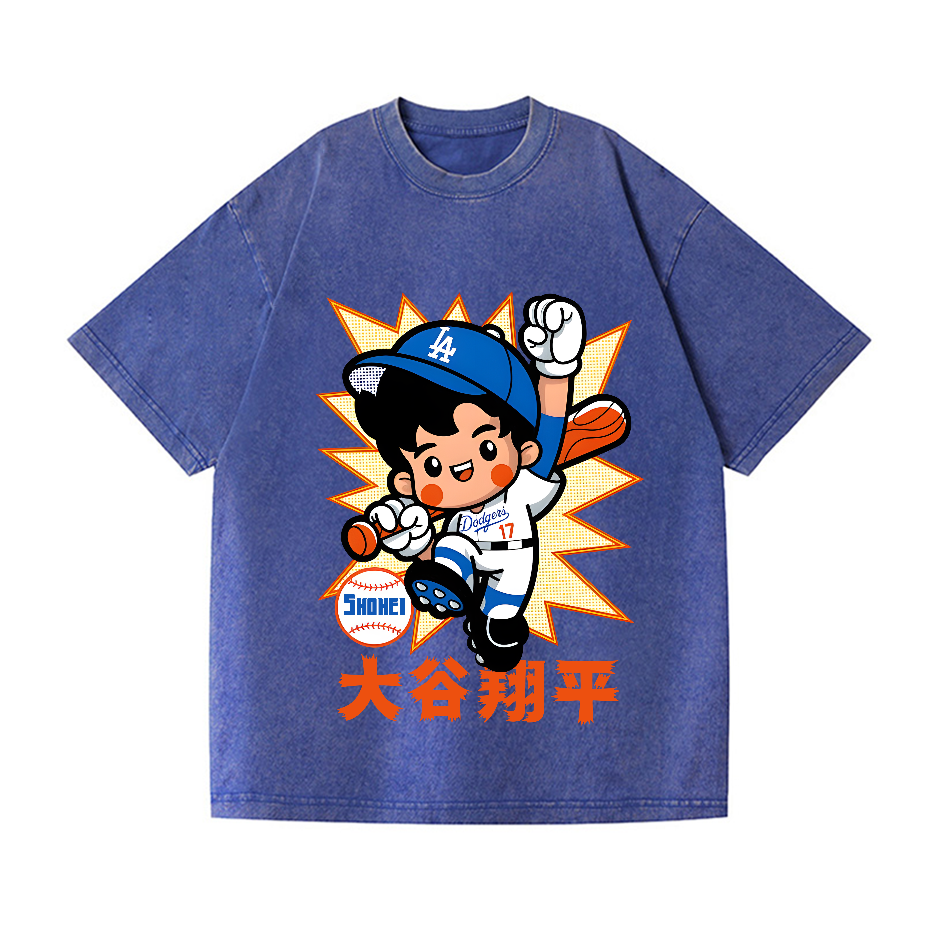 Dodgers Baseball Shohei Vintage Wash Japanese Design T-Shirt