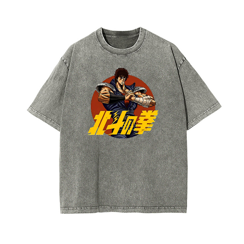Fist of the North Star Comics Vintage Wash Japanese Design T-Shirt