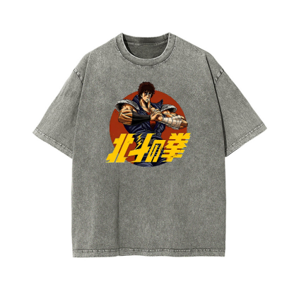Fist of the North Star Comics Vintage Wash Japanese Design T-Shirt