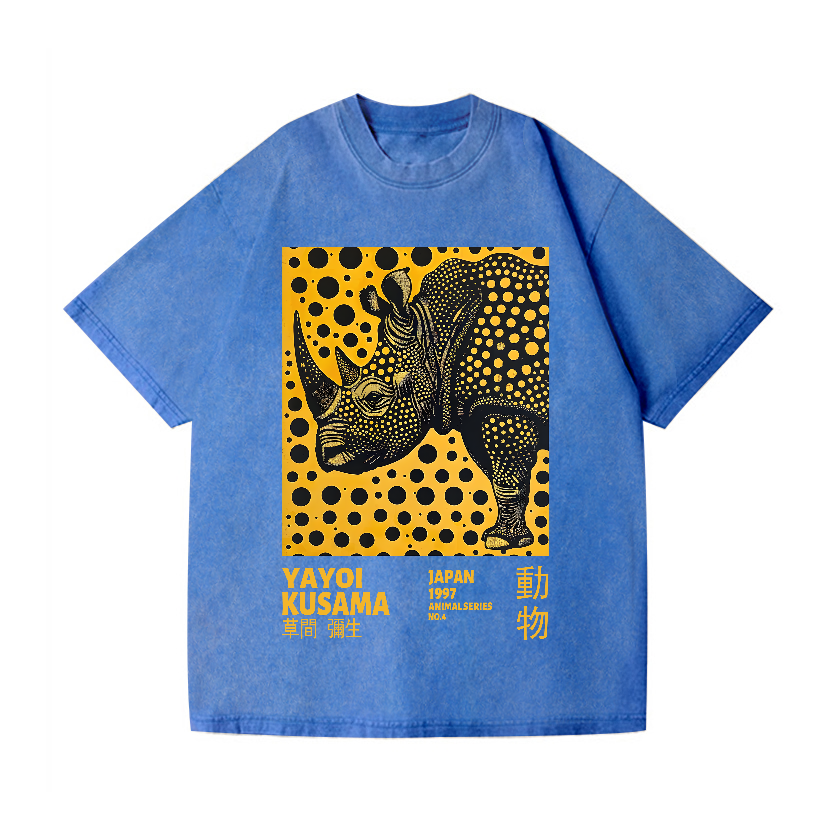Yayoi Kusama Rhinoceros Vintage Wash Japanese Design T-Shirt