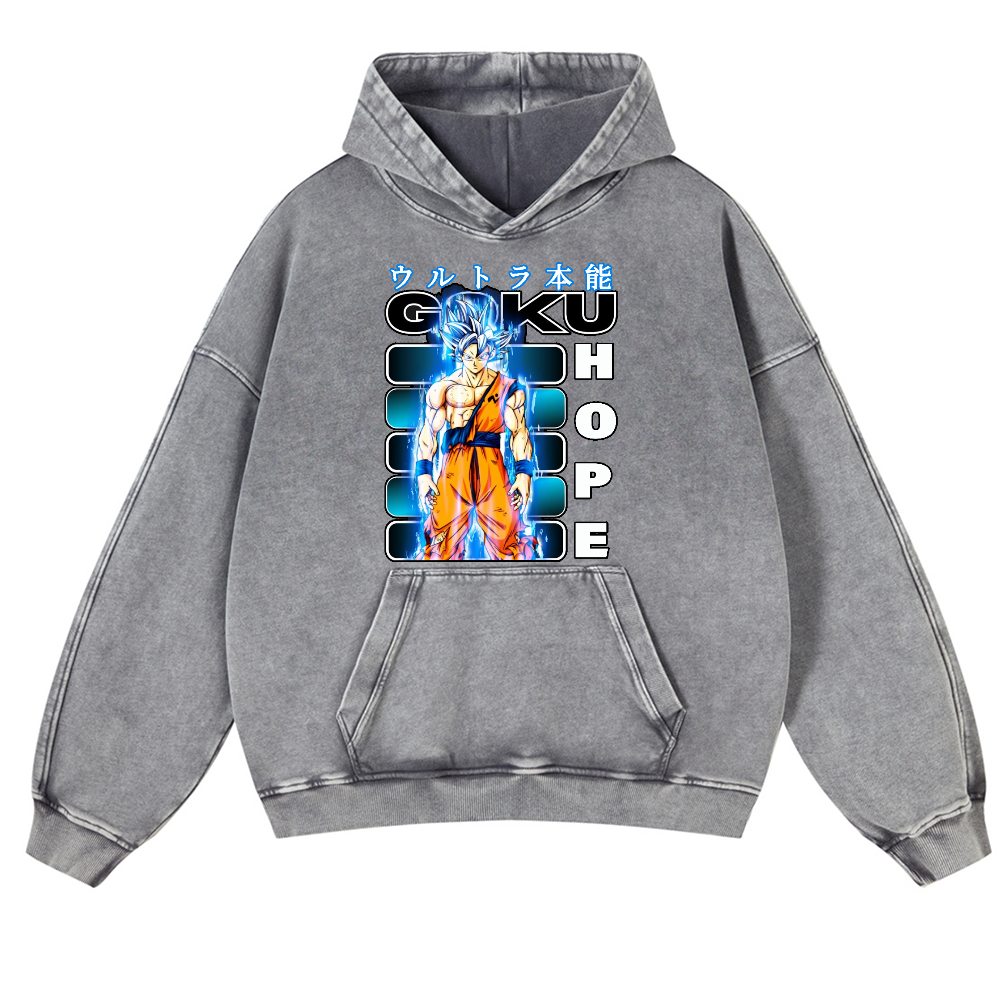 DB Son Goku Vintage Washed Thick Cotton Hoodie