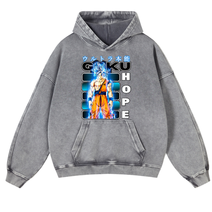 DB Son Goku Vintage Washed Thick Cotton Hoodie