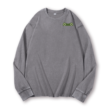 Matsumoto Hoji Frog Vintage Washed Cotton Back Art Long-sleeve T-shirt