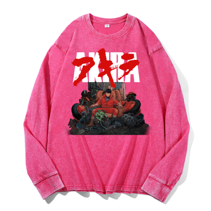 Akira Vintage Cotton Wash Crewneck Sweatshirt