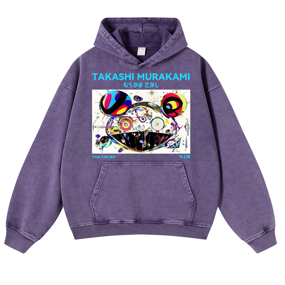 Japan Sunflower Panda TM Vintage Washed Thick Cotton Hoodie