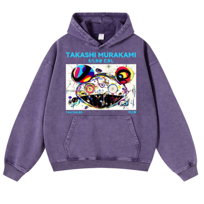 Japan Sunflower Panda TM Vintage Washed Thick Cotton Hoodie