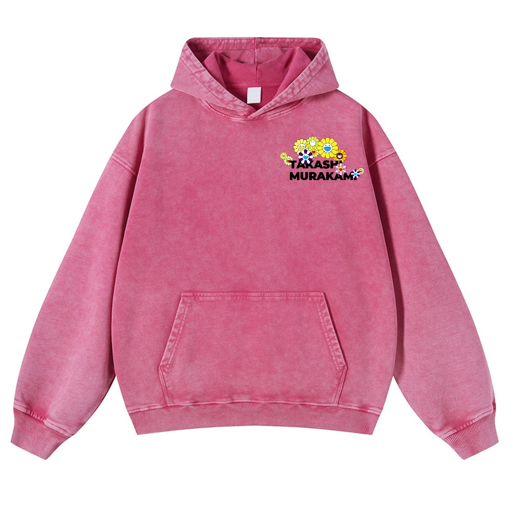 TM Flower Vintage Washed Cotton Back Art Hoodie