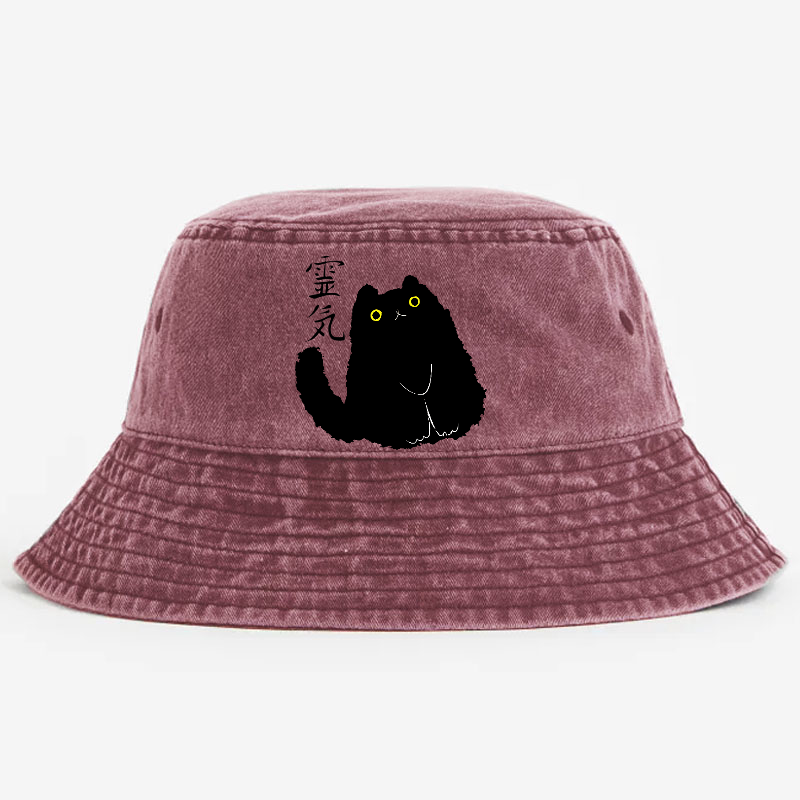 Lucky Cat Art Vintage 100% Cotton Bucket Hat