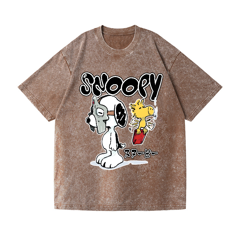 Snoopy MF Doom Vintage Wash Japanese Design T-Shirt