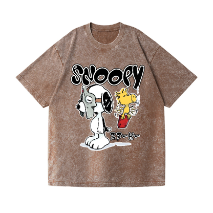 Snoopy MF Doom Vintage Wash Japanese Design T-Shirt
