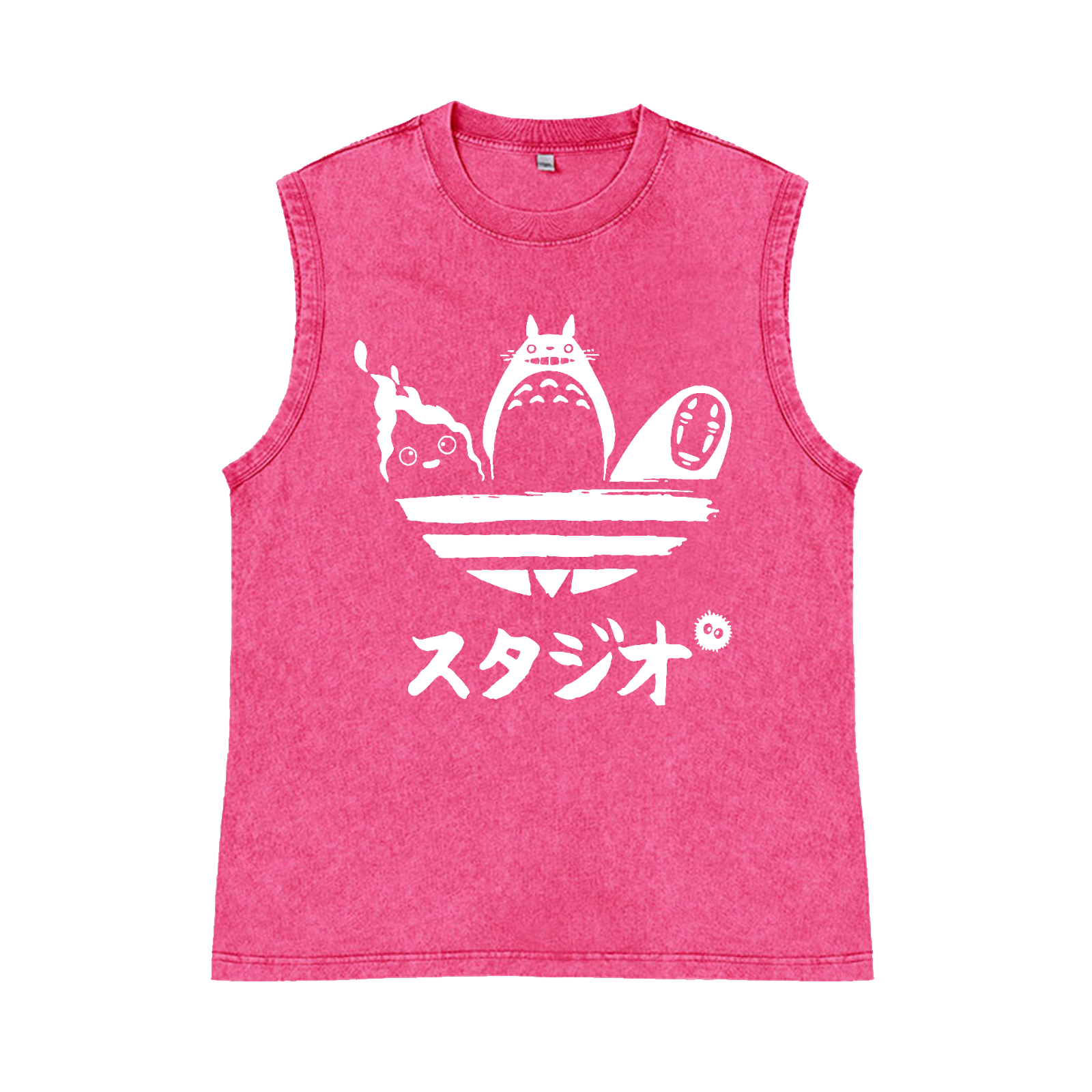 Ghibli Pure Cotton Wash-Dyed Sleeveless Tank Top
