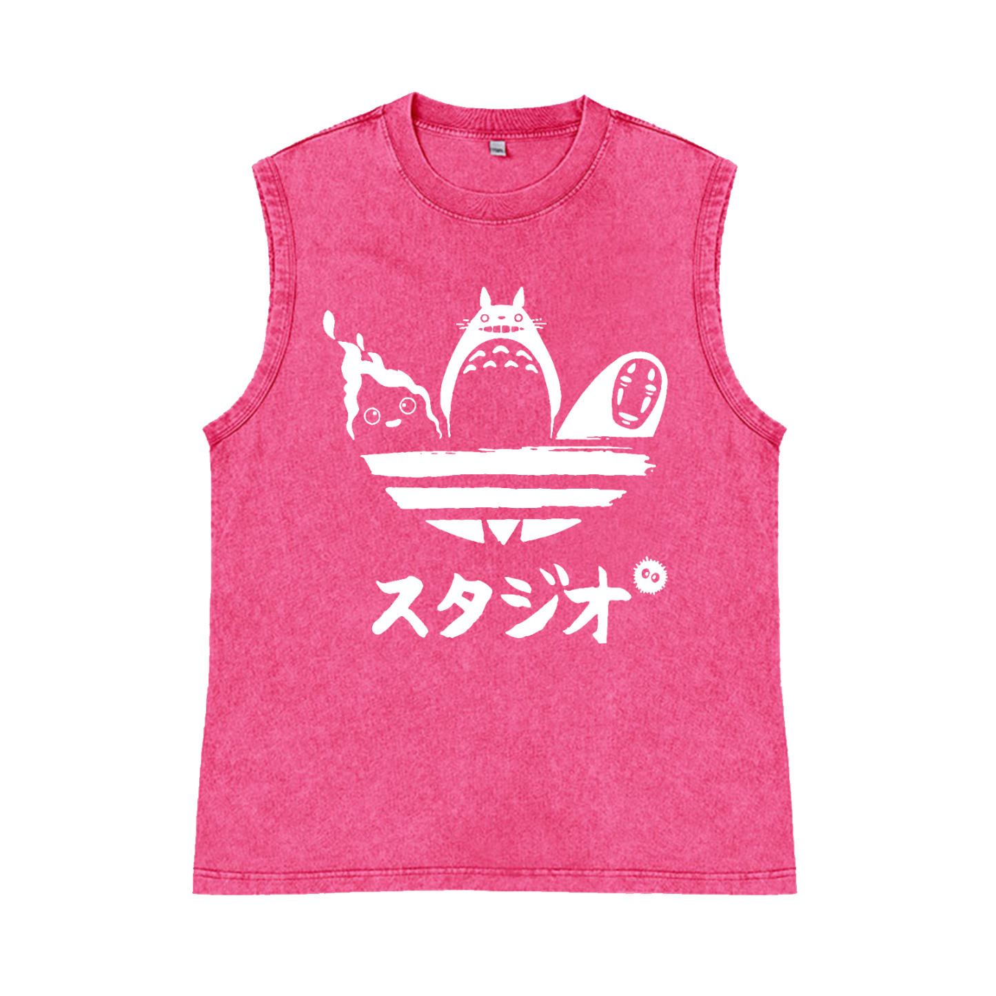 Ghibli Pure Cotton Wash-Dyed Sleeveless Tank Top