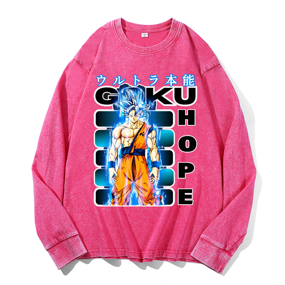 DB Goku Son Vintage Cotton Wash Long-sleeve T-shirt