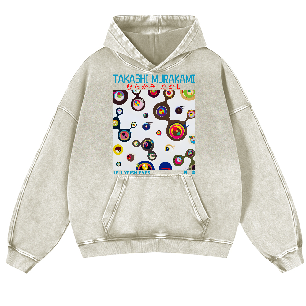 Jellyfish Eyes TM Vintage Washed Thick Cotton Hoodie