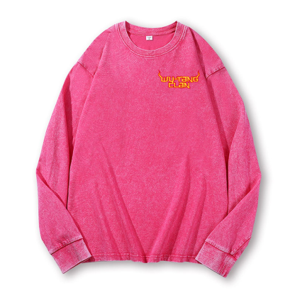 Wu Tang Clan Vintage Washed Cotton Back Art Long-sleeve T-shirt