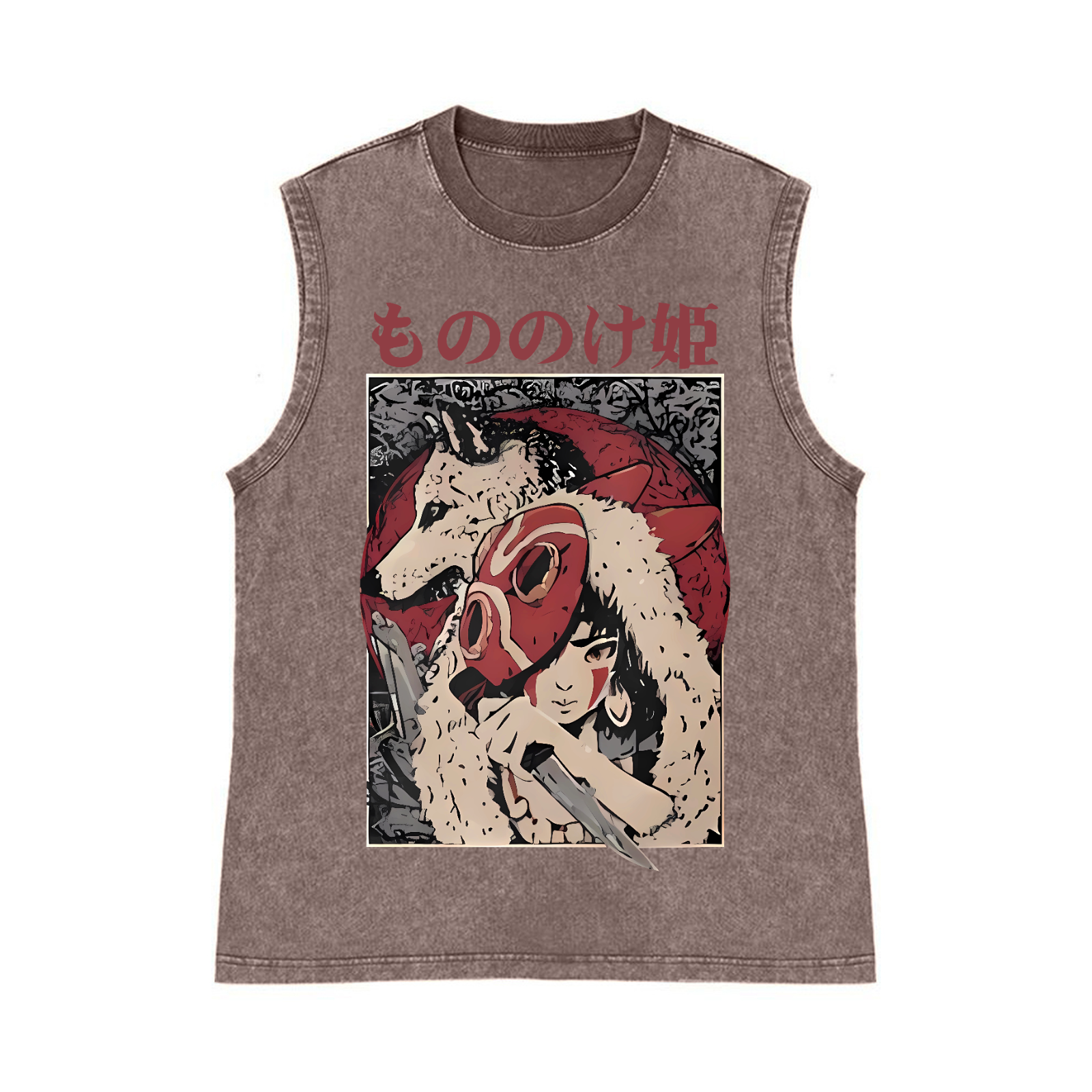 Ghibli Pure Cotton Wash-Dyed Sleeveless Tank Top