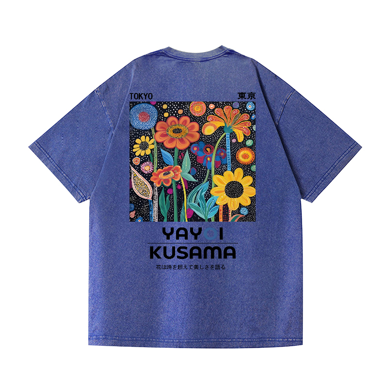 Yayoi Kusama Vintage Wash Japanese Design Back Art T-Shirt