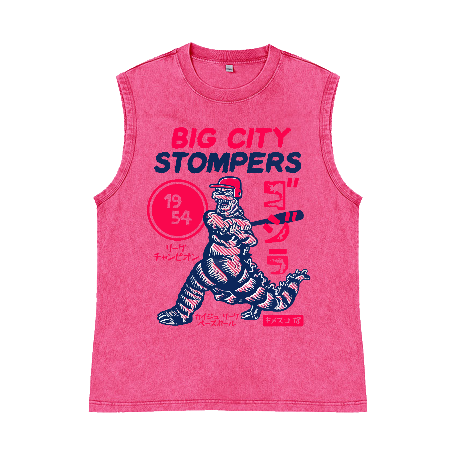 Kaiju Baseball Pure Cotton Wash-Dyed Sleeveless Tank Top