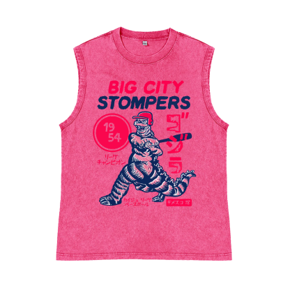 Kaiju Baseball Pure Cotton Wash-Dyed Sleeveless Tank Top