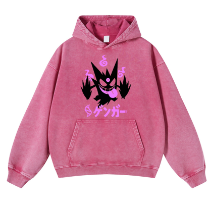 Gengar Vintage Washed Thick Cotton Hoodie