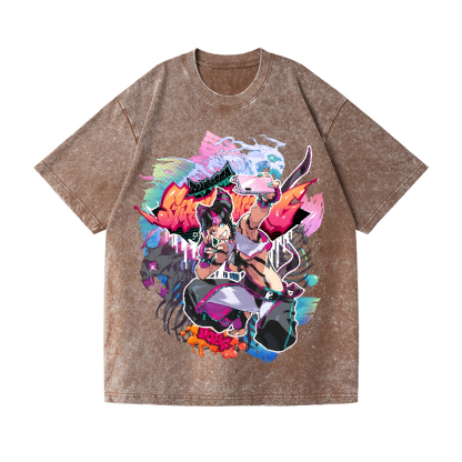 Street Fighter Juri Vintage Wash Japanese Design T-Shirt