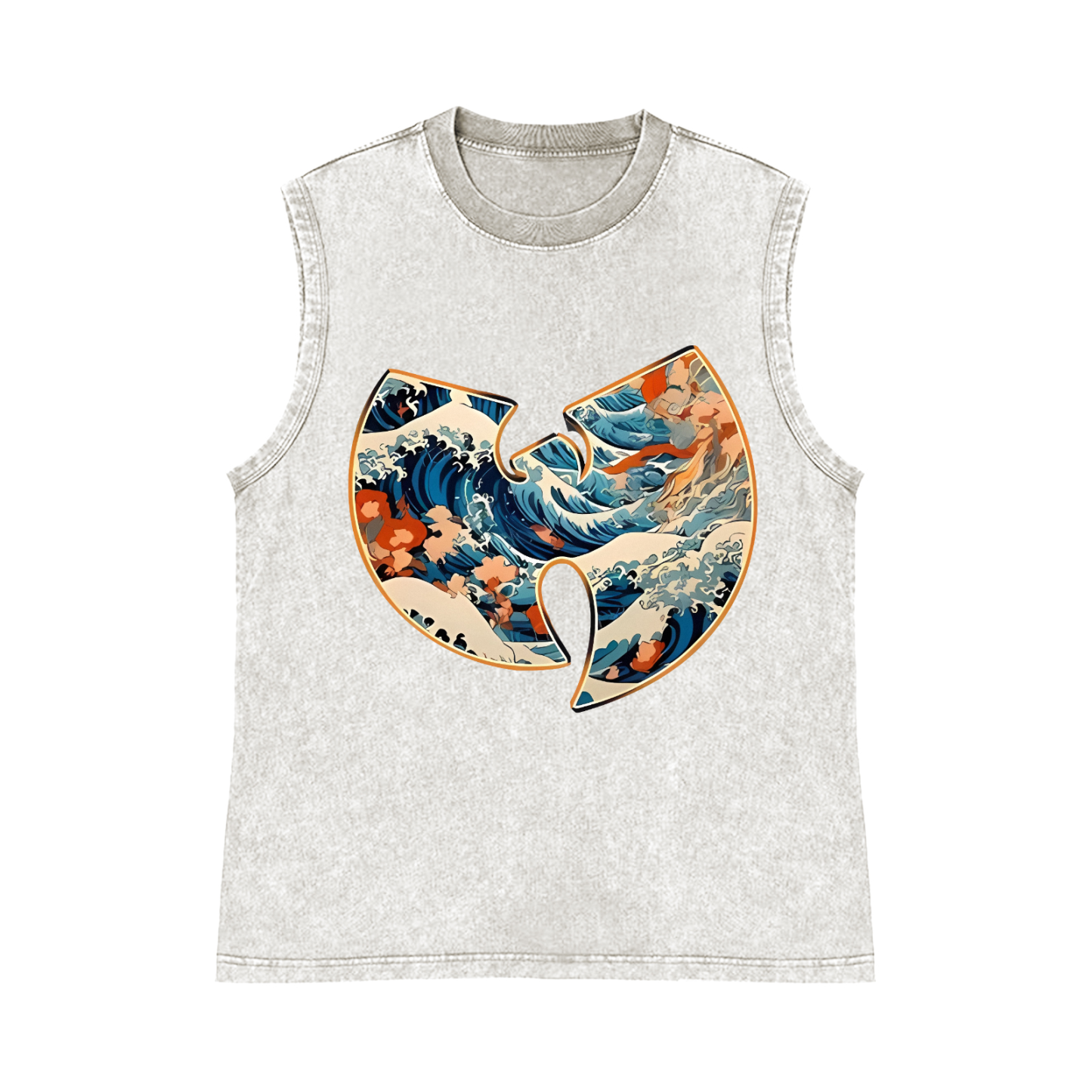 Wu Tang Pure Cotton Wash-Dyed Sleeveless Tank Top