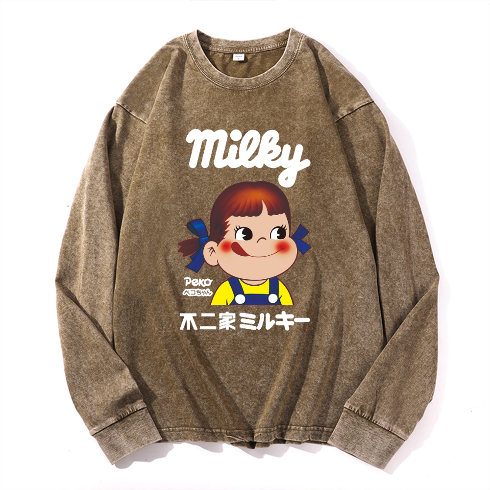 Fujiya Vintage Cotton Wash Crewneck Sweatshirt