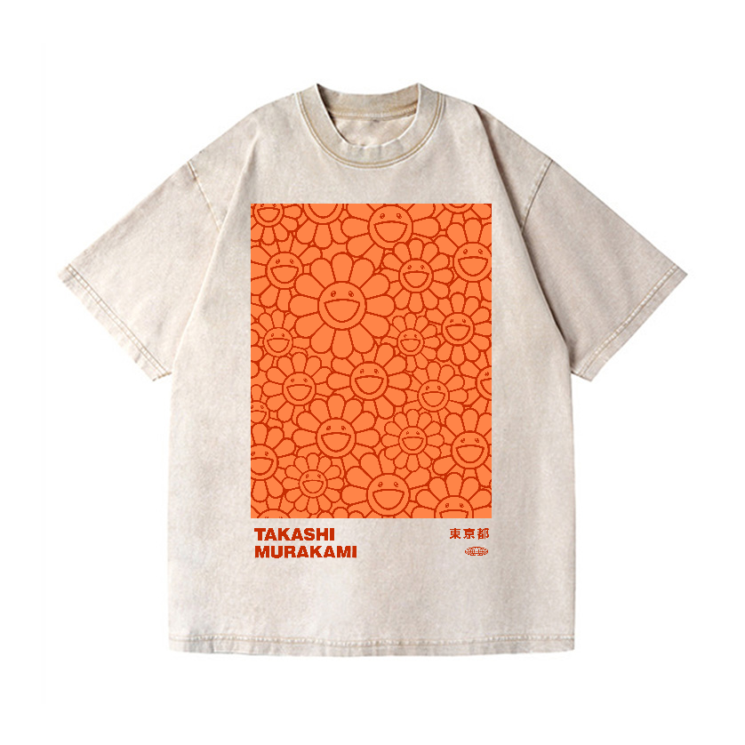 Flower TM Vintage Wash Japanese Design T-Shirt