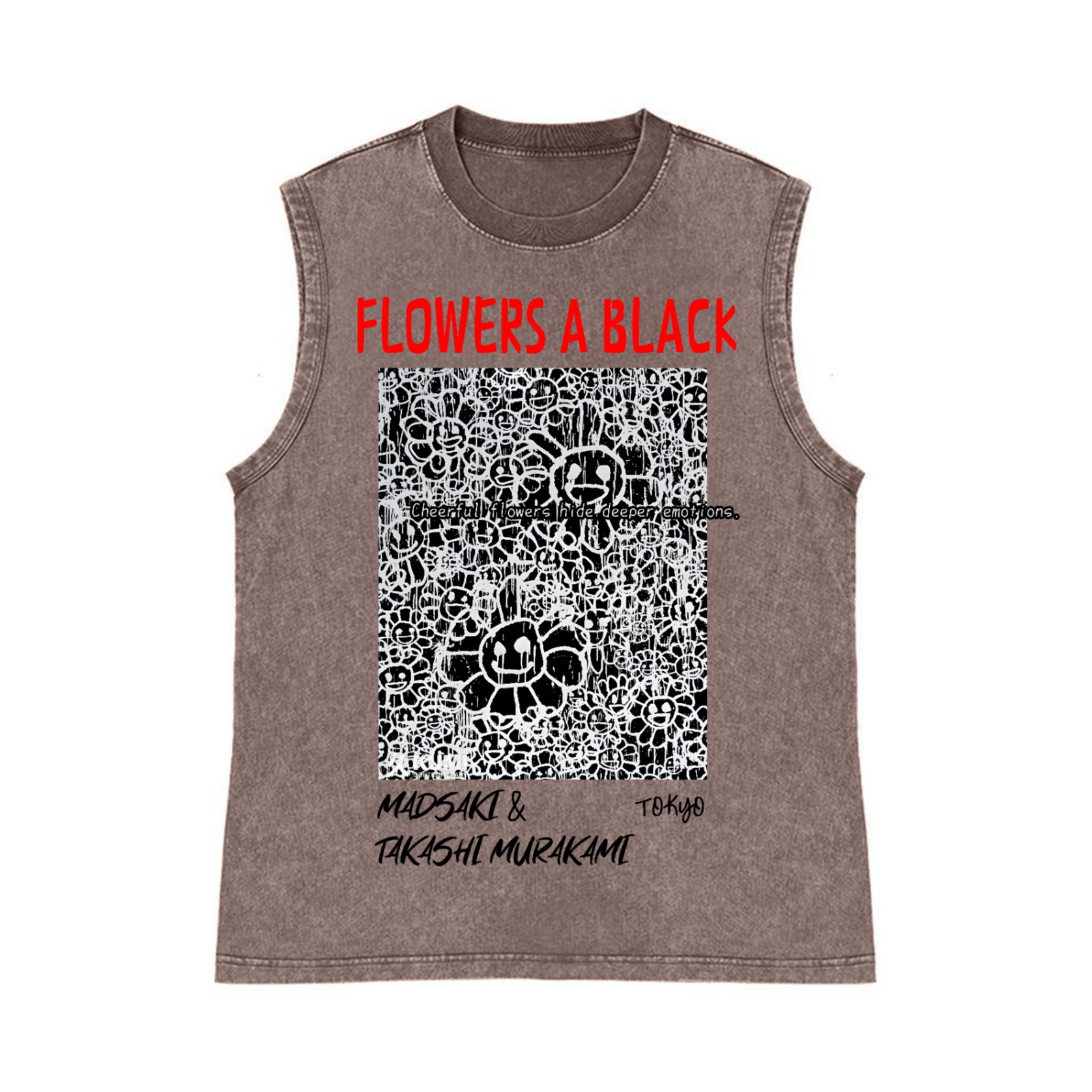 Madsaki Sunflower TM Pure Cotton Wash-Dyed Sleeveless Tank Top