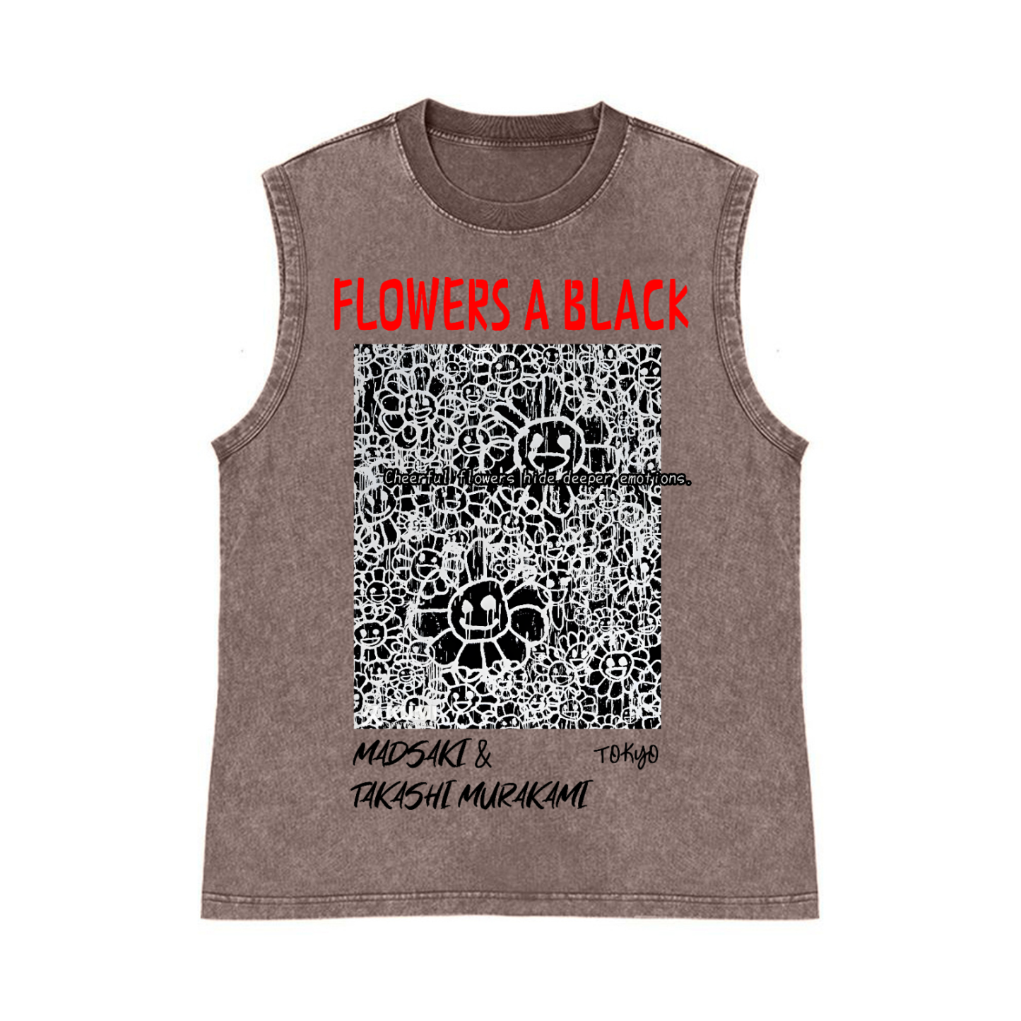 Madsaki Sunflower TM Pure Cotton Wash-Dyed Sleeveless Tank Top