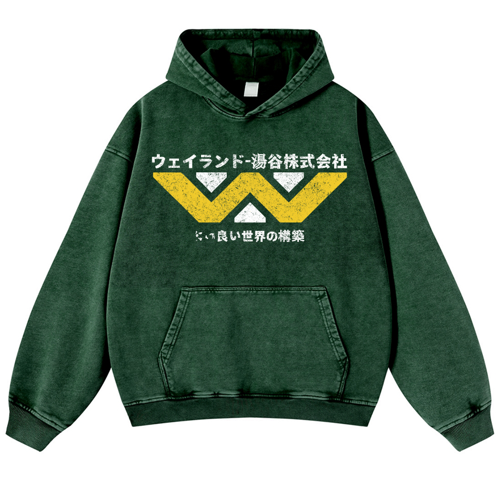 Alien Weyland Yutani Vintage Washed Thick Cotton Hoodie