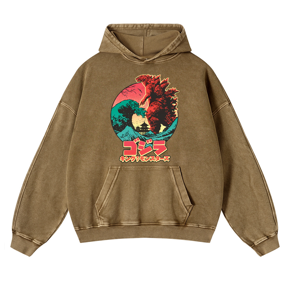 Kaiju Vintage Washed Thick Cotton Hoodie