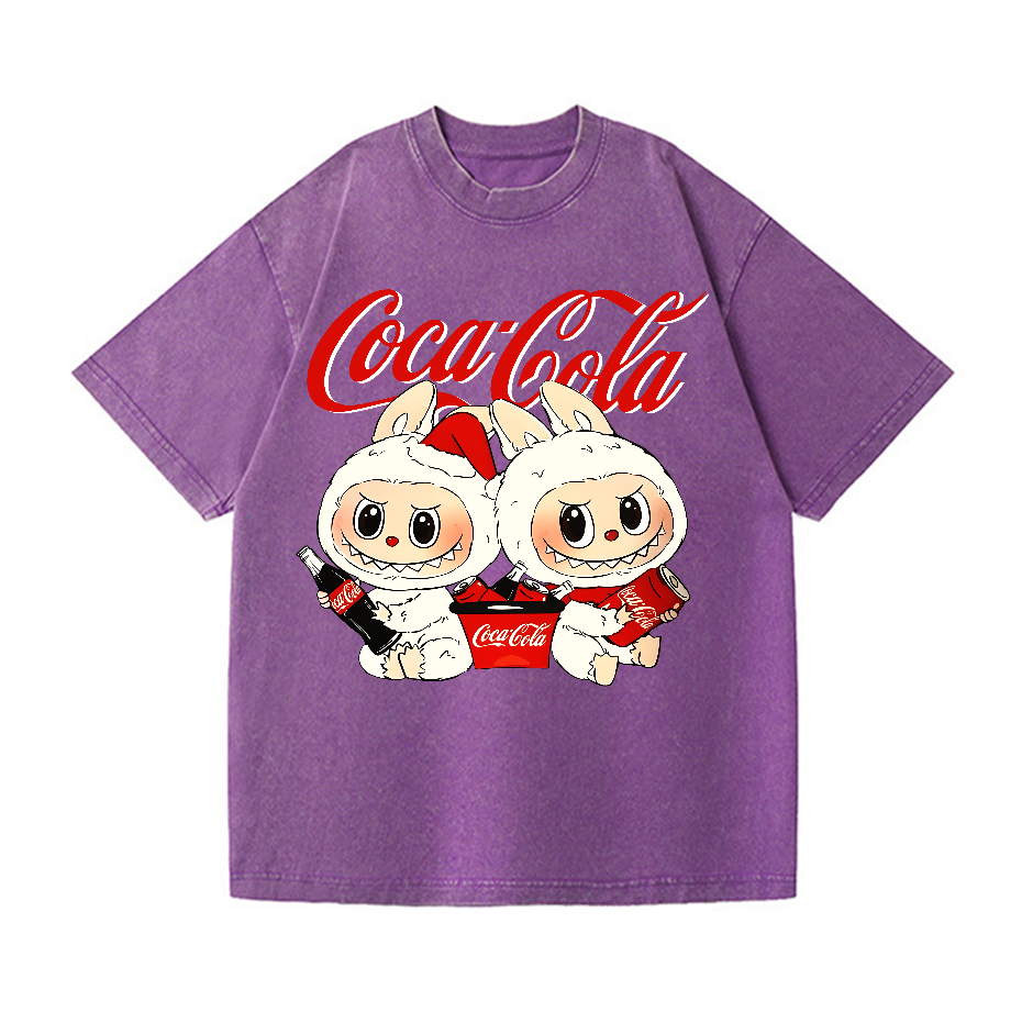 Coca Cola Labubu Vintage Wash Japanese Design T-Shirt