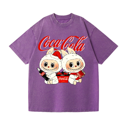 Coca Cola Labubu Vintage Wash Japanese Design T-Shirt