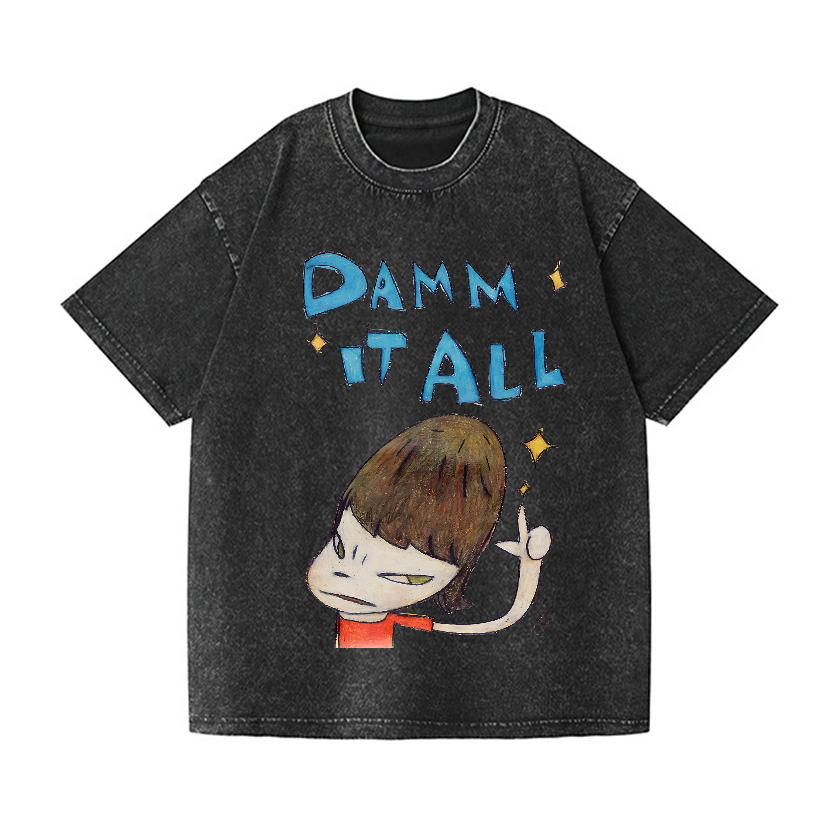 Yoshitomo Nara Vintage Wash Japanese Design T-Shirt