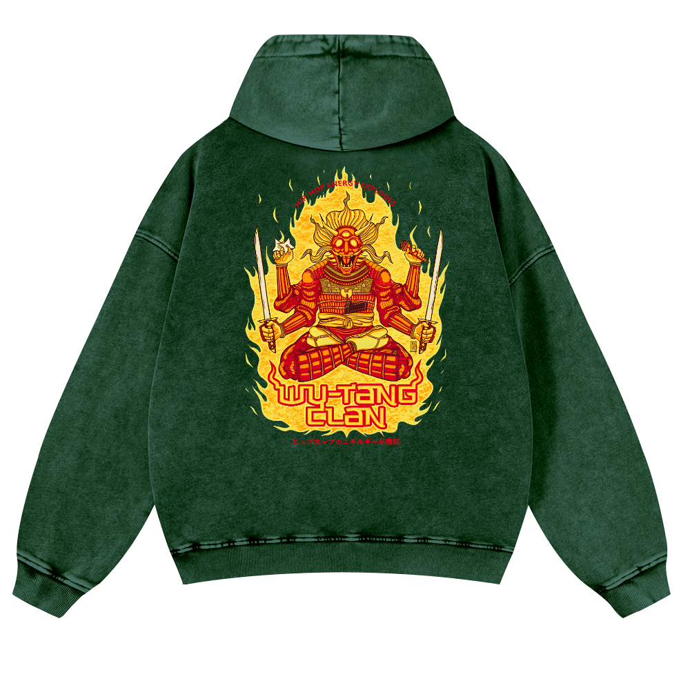 Wu Tang Clan Vintage Washed Cotton Back Art Hoodie