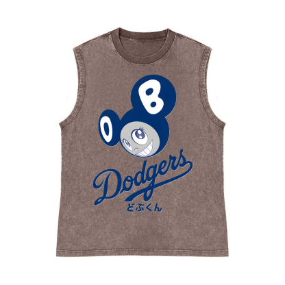 Dodgers Japan Sunflower TM Pure Cotton Wash-Dyed Sleeveless Tank Top