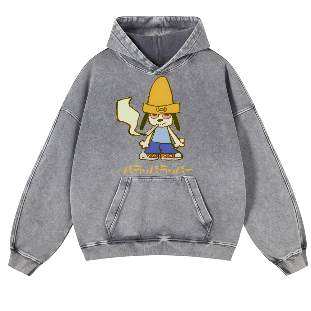 PaRappa the Rapper Vintage Washed Thick Cotton Hoodie