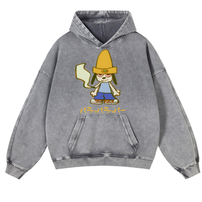 PaRappa the Rapper Vintage Washed Thick Cotton Hoodie