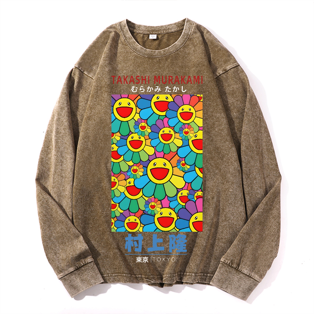 Sunflower TM Vintage Cotton Wash Crewneck Sweatshirt