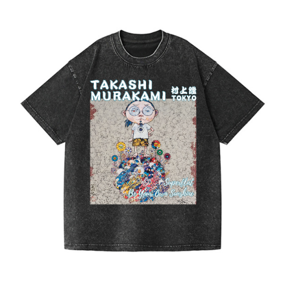 Flower TM Vintage Wash Japanese Design T-Shirt