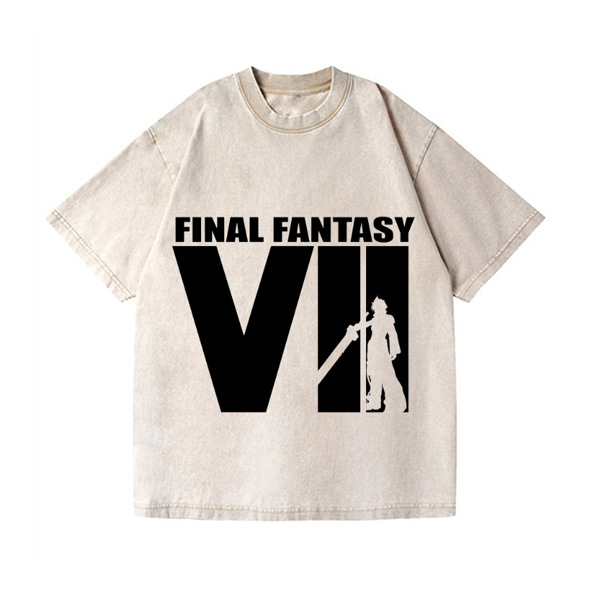 Final Fantasy VII Vintage Wash Japanese Design T-Shirt