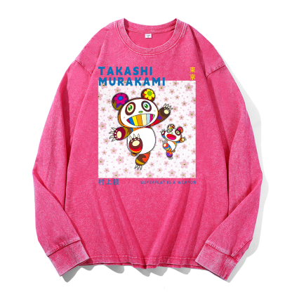 Panda TM Vintage Cotton Wash Long-sleeve T-shirt