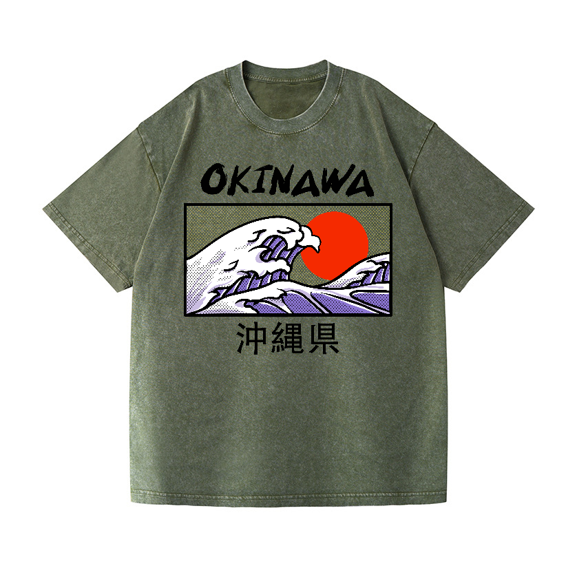 Okinawa Katsushika Hokusai Vintage Wash Japanese Design T-Shirt