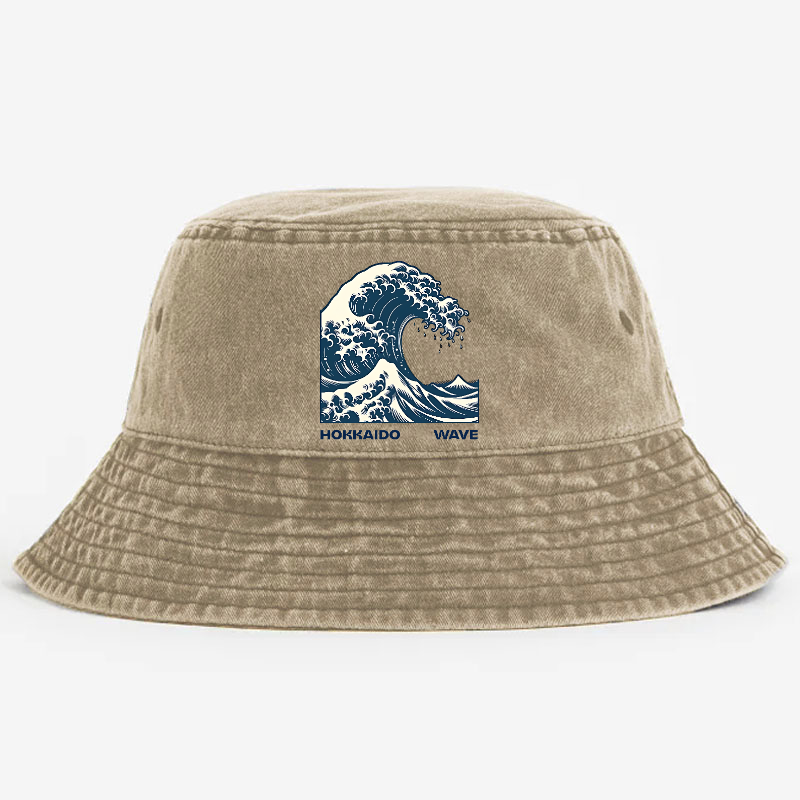Katsushika Hokusai Wave Vintage 100% Cotton Bucket Hat
