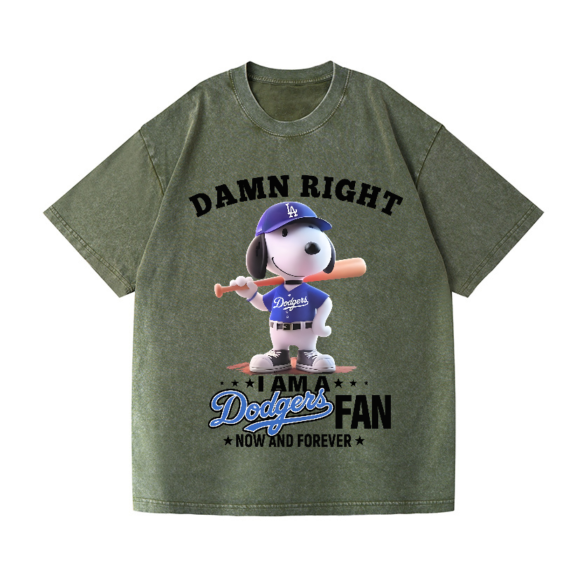 Dodgers Snoopy Baseball Vintage Wash Japanese Design T-Shirt