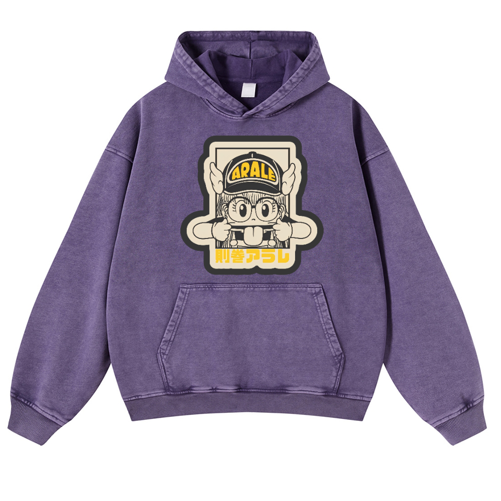 Arale Vintage Washed Thick Cotton Hoodie